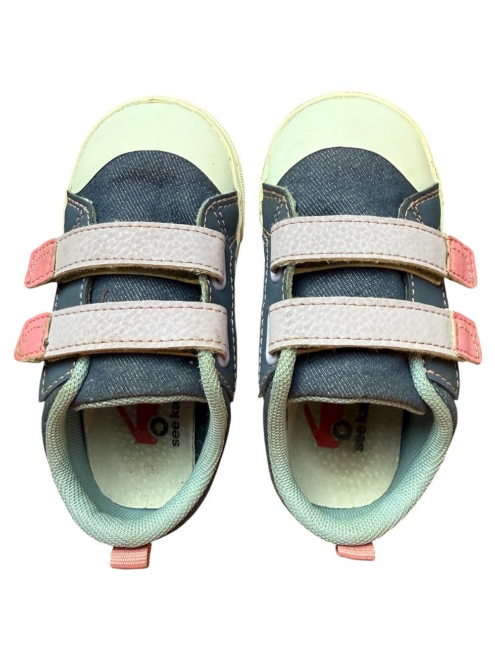 See Kai Run Riley Sneakers – Blue Denim, Purple & Pink – Toddler Size 8